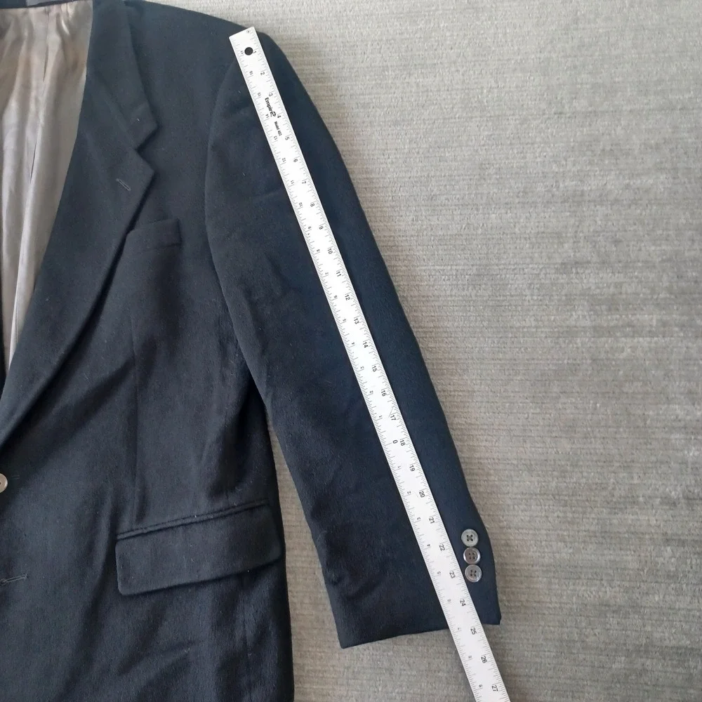 Alan Lebow Cashmere Sport Coat Blazer Mens 44R Black‎ Single Breast Soft